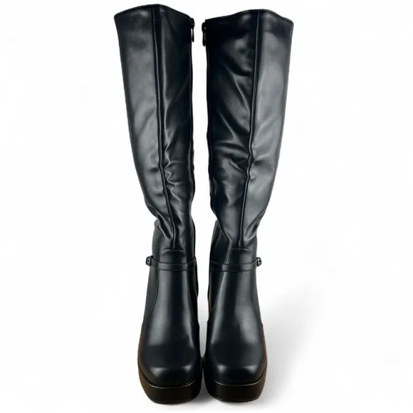 TOP MODA BLACK HIGH KNEE BOOTS (EAST-70) - Picture 3 of 8